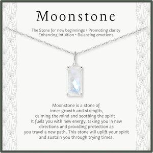 New Beginnings Rainbow Moonstone Sterling Silver Necklace for Women